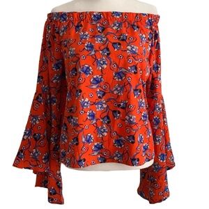 LOOM TREE Women’s Elastic Off/On Shoulder Flare Bell Sleeve Blouse Shirt Top